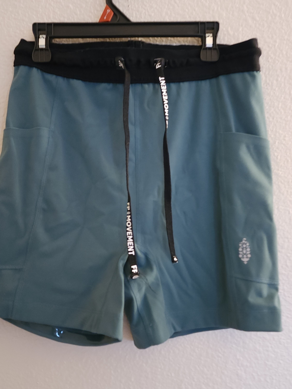 FP Movement Free People Black Diamond Run Shorts Blue Green Teal Size M